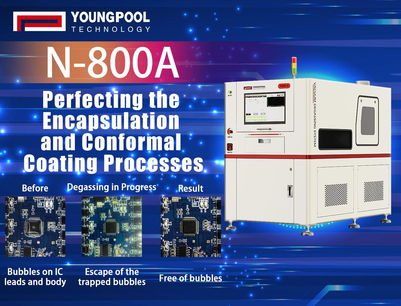 آلة إزالة الغازات بالتفريغ N-800A من Youngpool Technology: ضمان الجودة لعمليات التوزيع والطلاء
